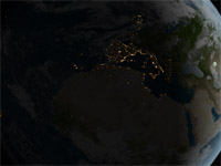 Night light texturing and specular oceanic reflections